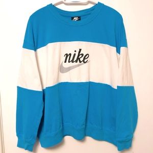 NIKE LOGO VINTAGE STYLE Y2K COLOR BLOCK SWOOSH GRAPHIC LONG SLEEVE TEE T SHIRT